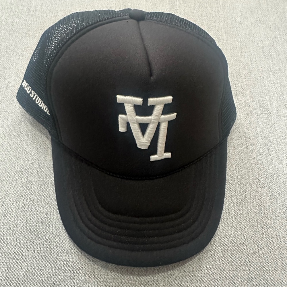 NGO studios LA hat Black Trucker Cap with White Logo